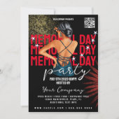 メモリアルデーイベント愛国的パーティークラブスタイル 招待状 (正面)