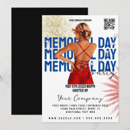 メモリアルデーイベント愛国的パーティークラブチラシ 招待状