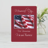 メモリアルデーイベント招待状、赤のフラグ、白、 招待状 (スタンド正面)