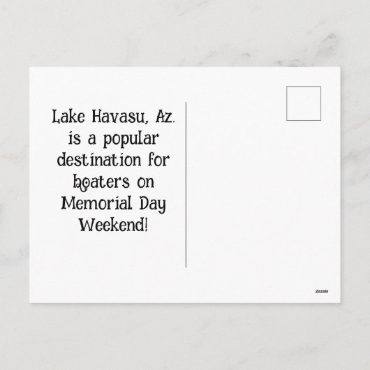メモリアルデーウィークエンドインハバスレイク シーズンポストカード (裏面)