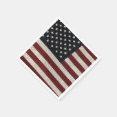 メモリアルデーウォーターカラーアメリカン国旗のデザート スタンダードカクテルナプキン (角)