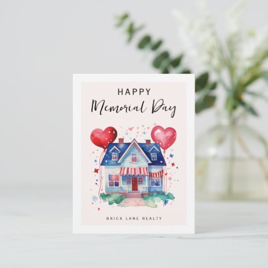 メモリアルデーウォーターカラー実在エステートプロモーション シーズンポストカード (スタンド正面)