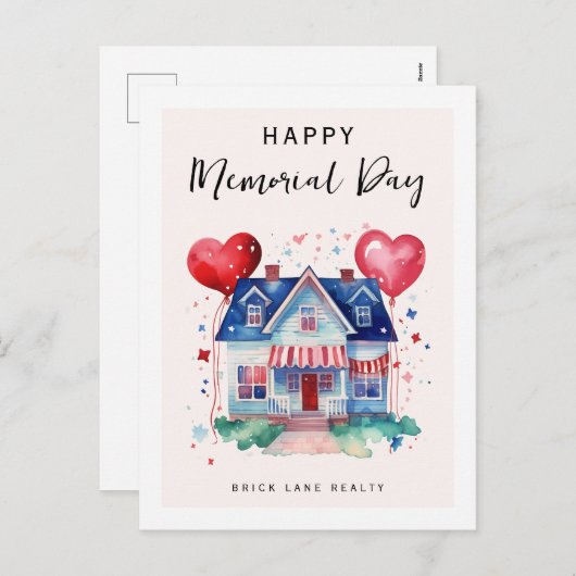 メモリアルデーウォーターカラー実在エステートプロモーション シーズンポストカード (正面/裏面)