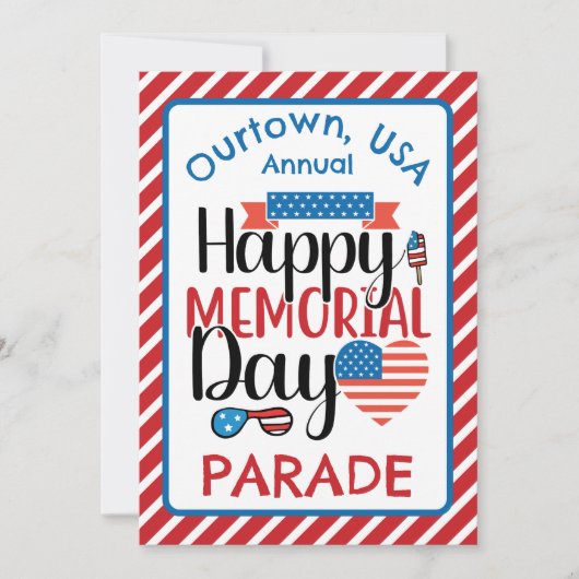 メモリアルデーウータウンパレード式招待状 招待状 (正面)