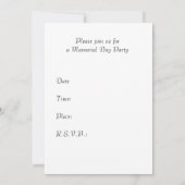 メモリアルデーカードパーティの招待状花入り 招待状 (裏面)
