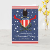 メモリアルデーカード – イーグルとバナー カード (黄色い花)