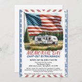 メモリアルデーキャンプアウトドラバガンザ招待状 招待状 (正面/裏面)