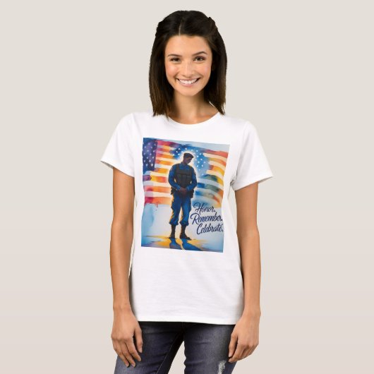 メモリアルデーギャザリング女性Tシャツ名誉 Tシャツ (正面フル)