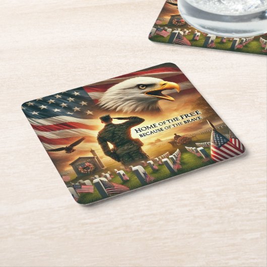 メモリアルデーコースター スクエアペーパーコースター (アングル)