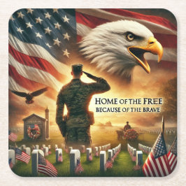 メモリアルデーコースター スクエアペーパーコースター