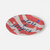 メモリアルデースターとストライプ愛国国旗 ペーパープレート (アングル)