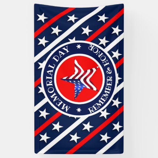 メモリアルデースターズアンドストライプスアメリカ国旗 横断幕 (縦)