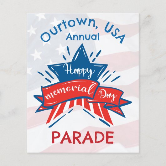 メモリアルデースターフラッグ私たちの町の年間パレード チラシ (正面)