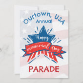 メモリアルデースターフラッグ私たちの町の年間パレード 招待状 (正面)