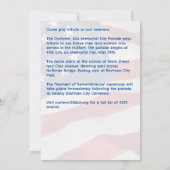 メモリアルデースターフラッグ私たちの町の年間パレード 招待状 (裏面)