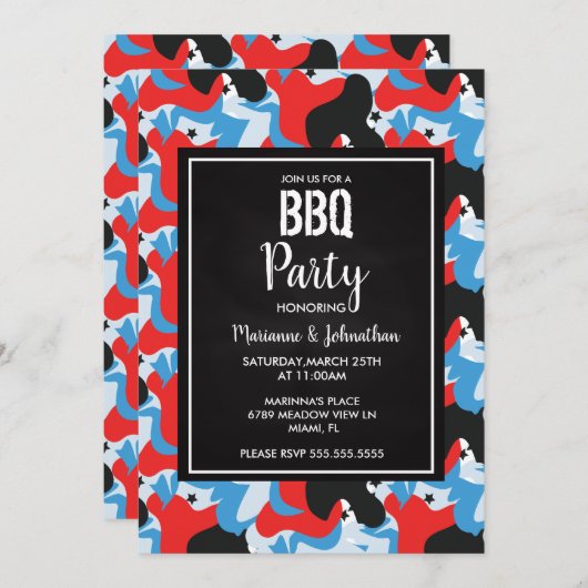 メモリアルデースター抽象芸術調理師アウトパーティー 招待状 (正面/裏面)