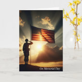 メモリアルデーソルジャーサルティング カード (黄色い花)