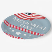 メモリアルデータイポグラフィアメリカスタイリッシュ国旗クール ペーパープレート (アングル)