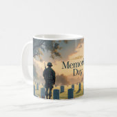 メモリアルデートリビュートアートワーク – アメリカ人を讃える コーヒーマグカップ (正面左)