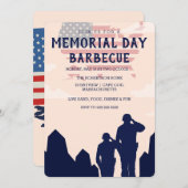メモリアルデーバーベキューパーティの招待状 招待状 (正面/裏面)