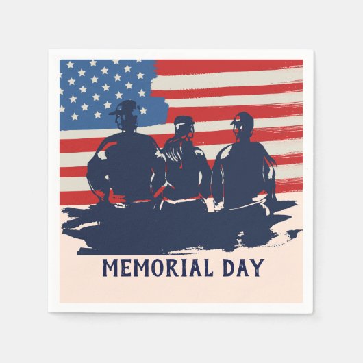 メモリアルデーバーベキューパーティー スタンダードカクテルナプキン (正面)