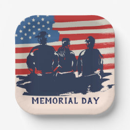 メモリアルデーバーベキューパーティー ペーパープレート