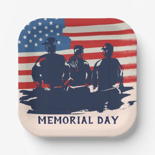 メモリアルデーバーベキューパーティー ペーパープレート (正面)