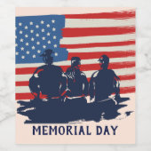 メモリアルデーバーベキューパーティー ワインラベル (シングルラベル)