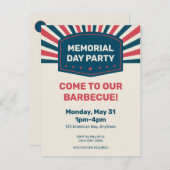 メモリアルデーバーベキュー |はがき招待状 インビテーションポストカード (正面/裏面)
