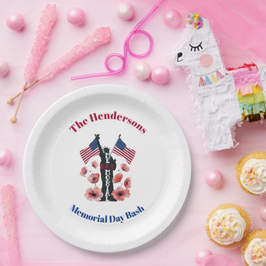 メモリアルデーパーソナライズされた紙プレート ペーパープレート (パーティー)