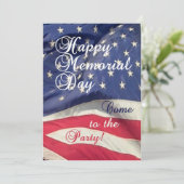 メモリアルデーパーティーお祝い!-アメリカンフラグ 招待状 (スタンド正面)