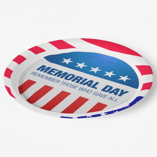  メモリアルデーパーティープレート ペーパープレート (アングル)