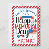 メモリアルデーピクニックファミリークックアウト 招待状 (正面)