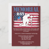 メモリアルデーフラッグ落ちたクックアウトの記憶 招待状 (正面)