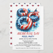 メモリアルデープールパーティー | 夏のバッシュ 招待状 (正面/裏面)
