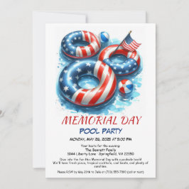 メモリアルデープールパーティー | 夏のバッシュ 招待状