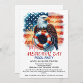 メモリアルデープールパーティー | 夏のバッシュ 招待状 (正面/裏面)