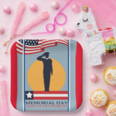 メモリアルデーヴィンテージタイポグラフィ愛国心クール ペーパープレート (パーティー)