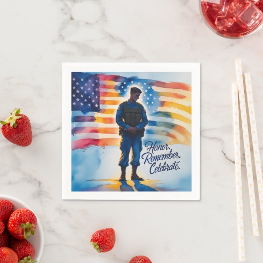 メモリアルデー収集パーティー用ナプキン スタンダードカクテルナプキン (インサイチュ)