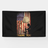 メモリアルデー国旗軍隊ブーツドッグ7月4日 横断幕 (横)