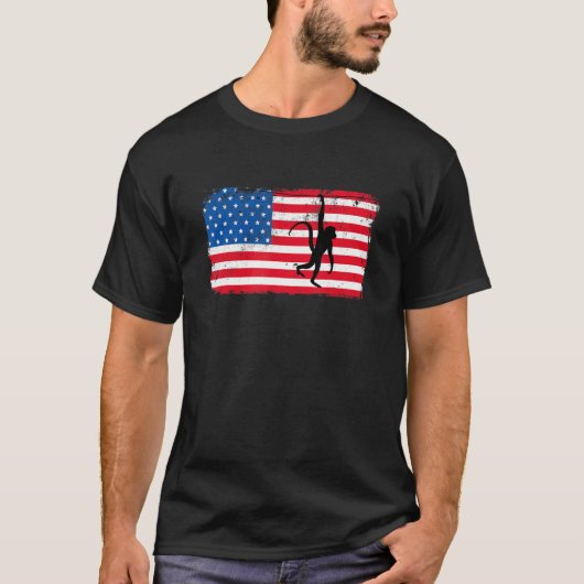 メモリアルデー国旗Usaバブーンサファリモンキー4th Of Tシャツ (正面)