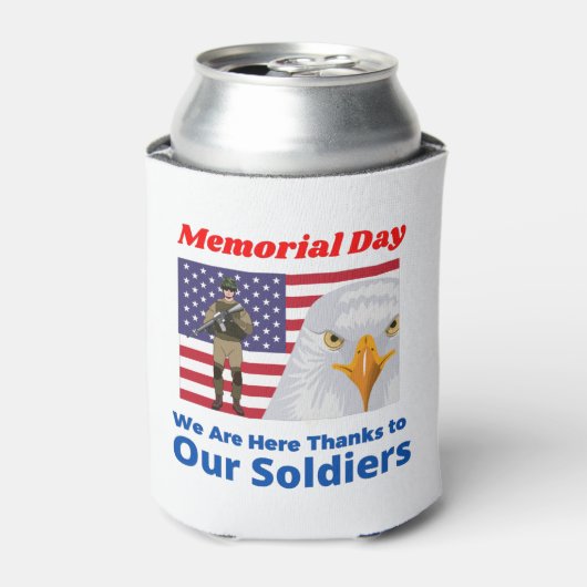 メモリアルデー我々は感謝してい兵士に来ている 缶クーラー (缶正面)