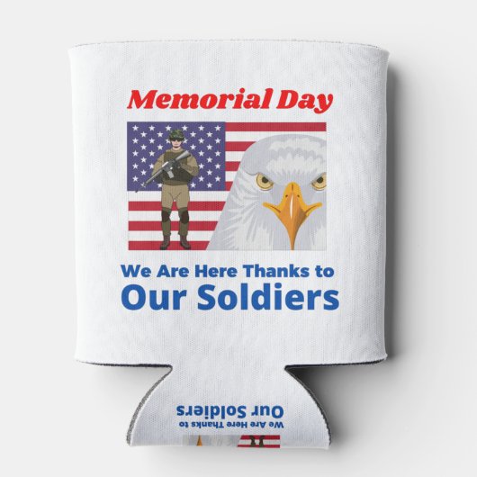 メモリアルデー我々は感謝してい兵士に来ている 缶クーラー (裏面)