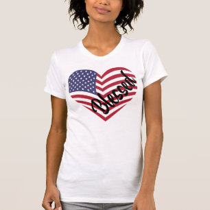メモリアルデー独立記念日ラブアメリカン国旗T Tシャツ