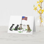 メモリアルデー猫の挨拶状 カード (黄色い花)