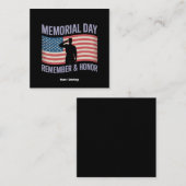 メモリアルデー覚えて&名誉愛国米国国旗 スクエア名刺 (正面/裏面)