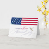 メモリアルデー記憶ヒーローズ国旗と鳩 カード (黄色い花)