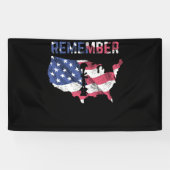 メモリアルデー誇りを持ったアメリカ国旗の記憶 横断幕 (横)