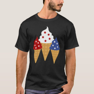 メモリアルデー4th of 7月のホリデーパトリオティックアイスクル tシャツ