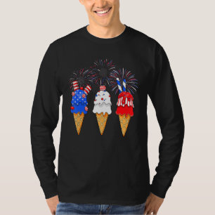 メモリアルデー4th of 7月のホリデーパトリオティックアイスクレア tシャツ